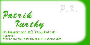 patrik kurthy business card